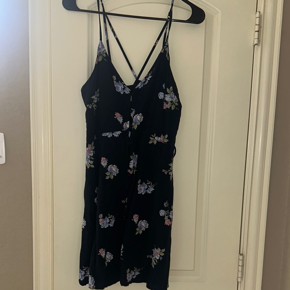 Abercrombie & Fitch Navy Floral Black Dress